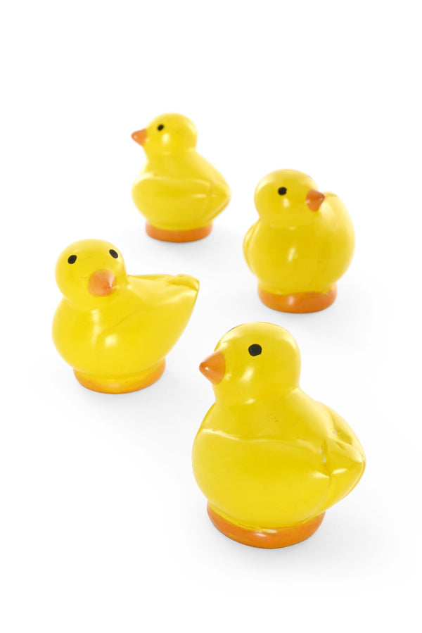 Set of Four Yellow Soapstone Chicks