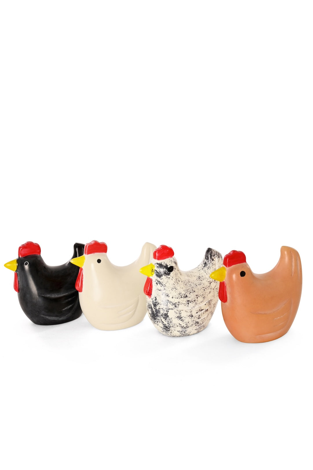 SET OF FOUR Clucky Soapstone Chickens