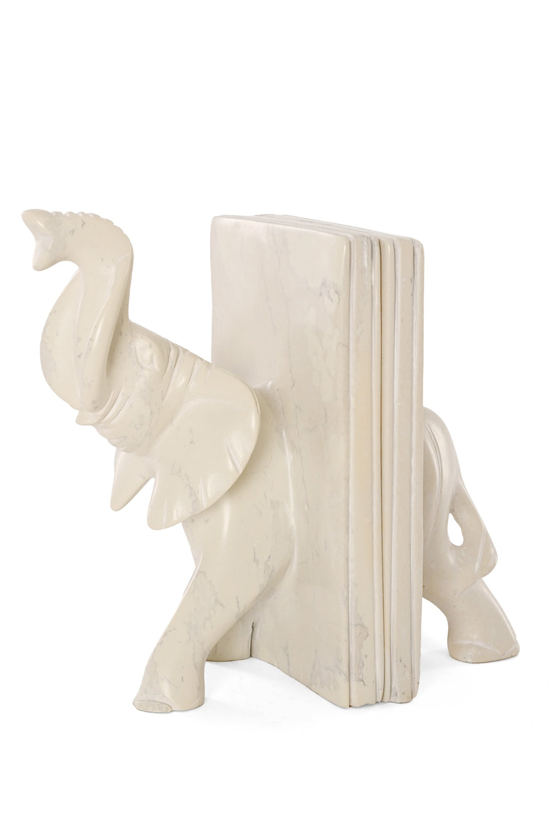 Natural Soapstone Elephant Bookends