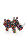 Patmore's Multicolor Beaded Rhino Sculpture