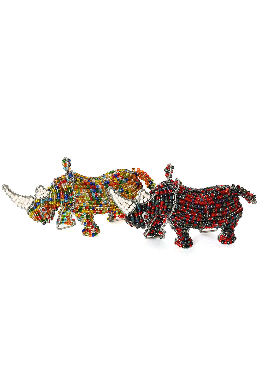 Patmore's Multicolor Beaded Rhino Sculpture