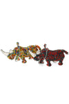Patmore's Multicolor Beaded Rhino Sculpture