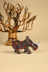 Patmore's Multicolor Beaded Rhino Sculpture