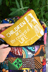 Goldenrod <i>Children are the Reward</i> African Proverb Purse