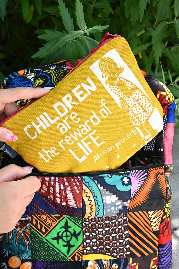 Goldenrod <i>Children are the Reward</i> African Proverb Purse