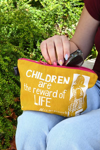Goldenrod <i>Children are the Reward</i> African Proverb Purse