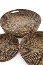 Set of Three Black Nesting Trays