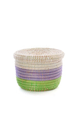 Set of Three Lavender, Green, and White Nesting Storage Baskets