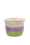 Set of Three Lavender, Green, and White Nesting Storage Baskets