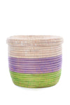 Set of Three Lavender, Green, and White Nesting Storage Baskets