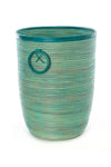 Aqua Bins with Leather Trim - Sold Singly