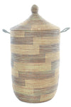 Silver & Cream Stairstep Hamper Basket from Senegal