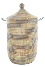 Silver & Cream Stairstep Hamper Basket from Senegal