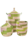 Three-Piece Lavender & Green Basket Set