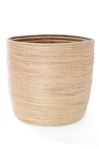 Black & Cream Offset Stripe Deep Storage Basket