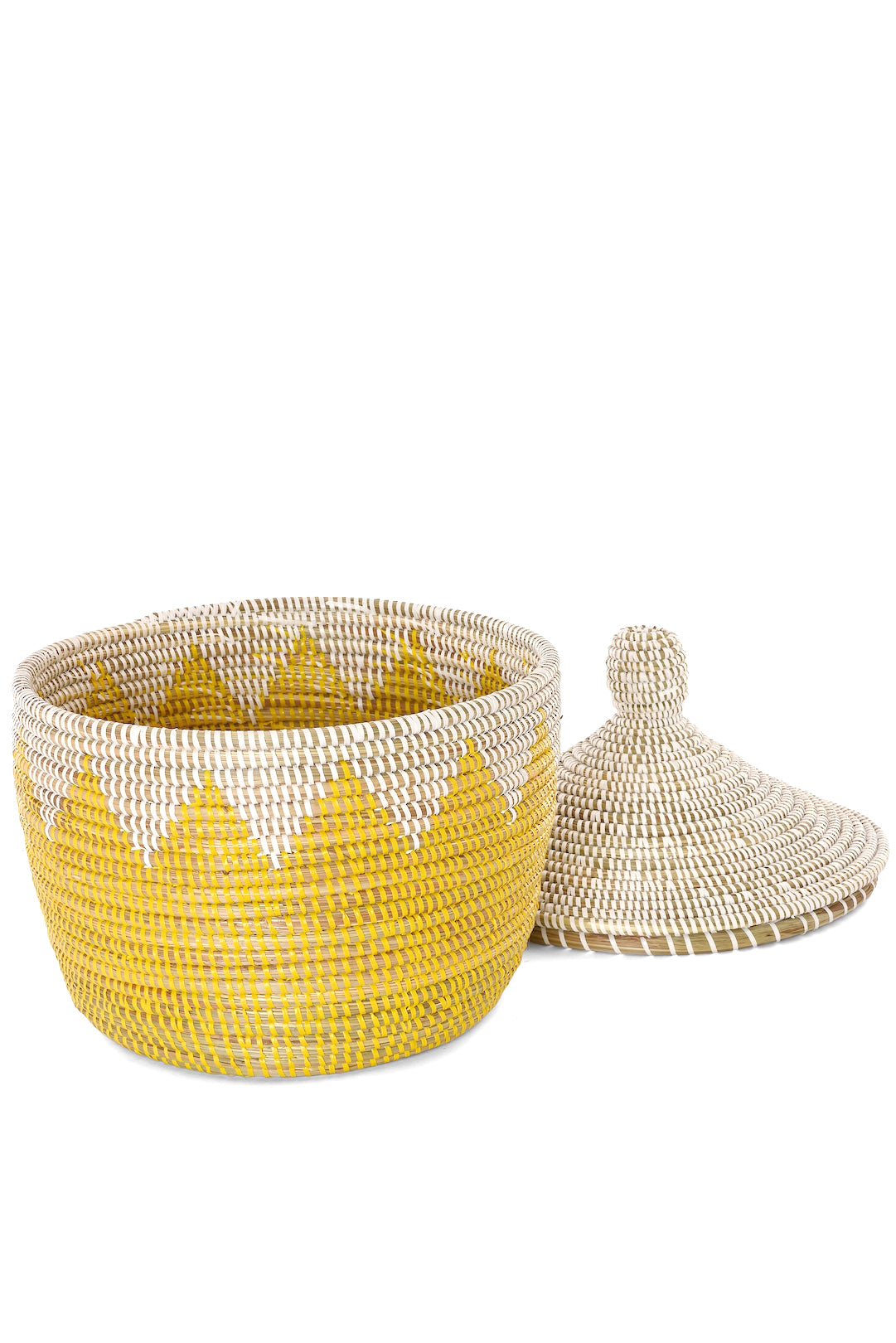 Peaks & Valleys Warming Basket in Yellow & White