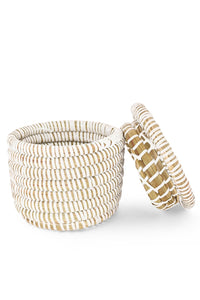 White Mini Flat Top Trinket Basket