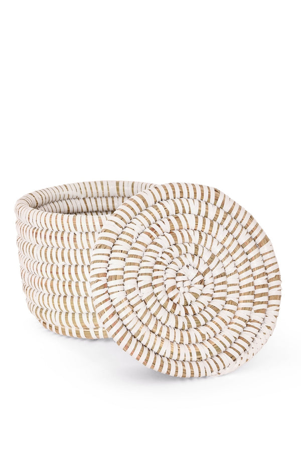 White Mini Flat Top Trinket Basket