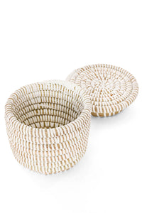 White Mini Flat Top Trinket Basket