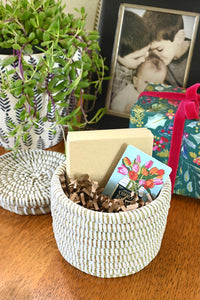 White Mini Flat Top Trinket Basket