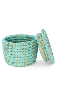 Aqua Mini Flat Top Trinket Basket