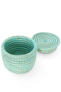 Aqua Mini Flat Top Trinket Basket