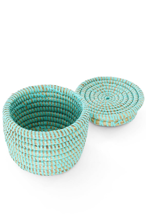 Aqua Mini Flat Top Trinket Basket