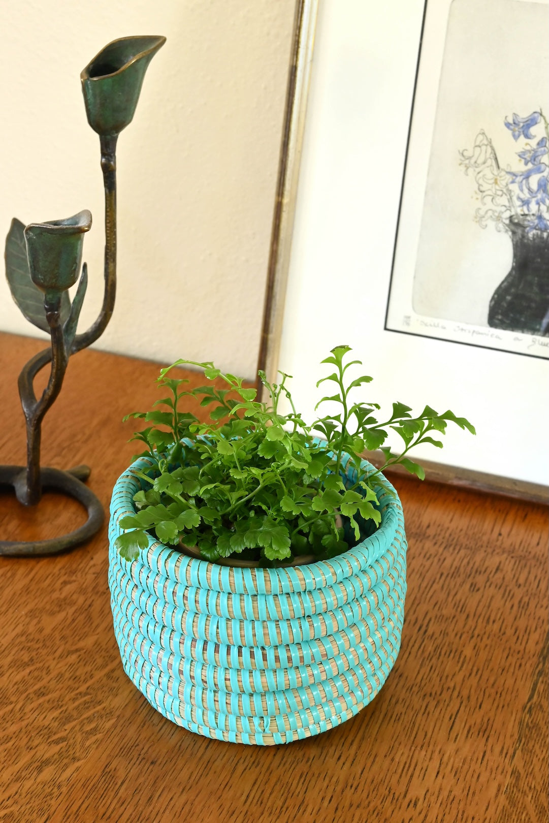 Aqua Mini Flat Top Trinket Basket