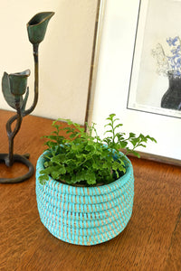 Aqua Mini Flat Top Trinket Basket