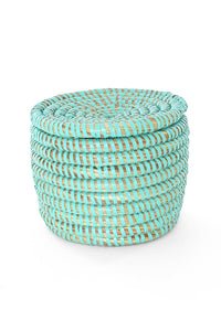 Aqua Mini Flat Top Trinket Basket