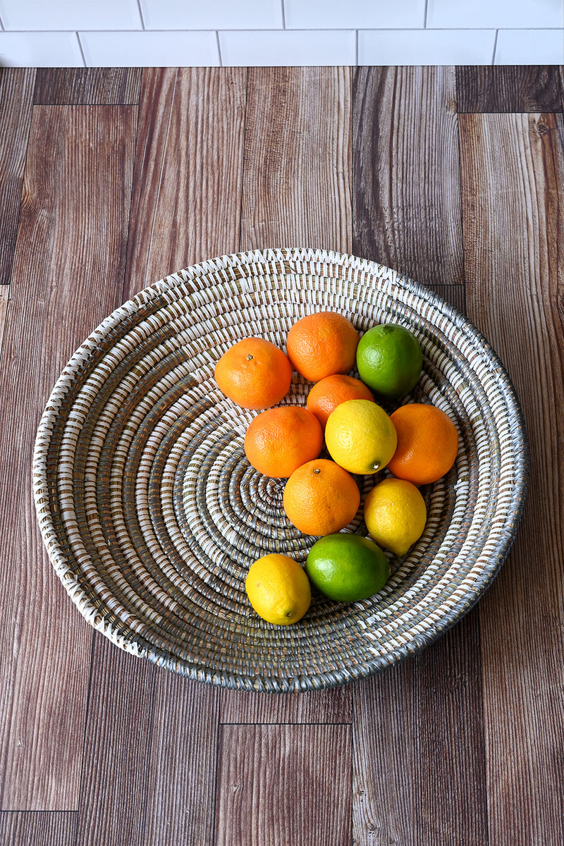 Silver and White Delta Tabletop Baskets