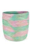 Aqua and Lavender Herringbone Bath Bin Basket