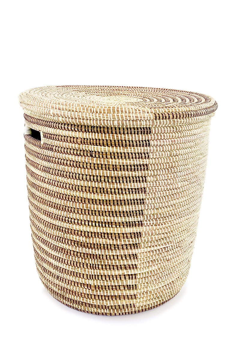 Espresso and Cream Flat Lid Storage Basket