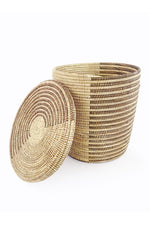 Espresso and Cream Flat Lid Storage Basket