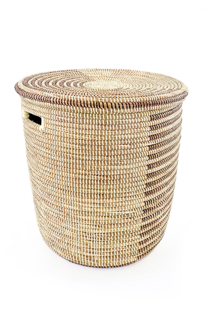 Espresso and Cream Flat Lid Storage Basket