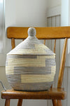 Silver & Cream Stairstep Warming Basket from Senegal