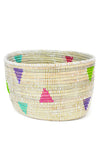 White Teranga Triangles Knitting Basket from Senegal
