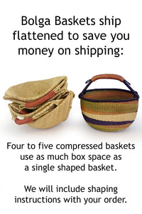 Ghanaian Bolga Farmer's Market Shopper Basket - Assorted
