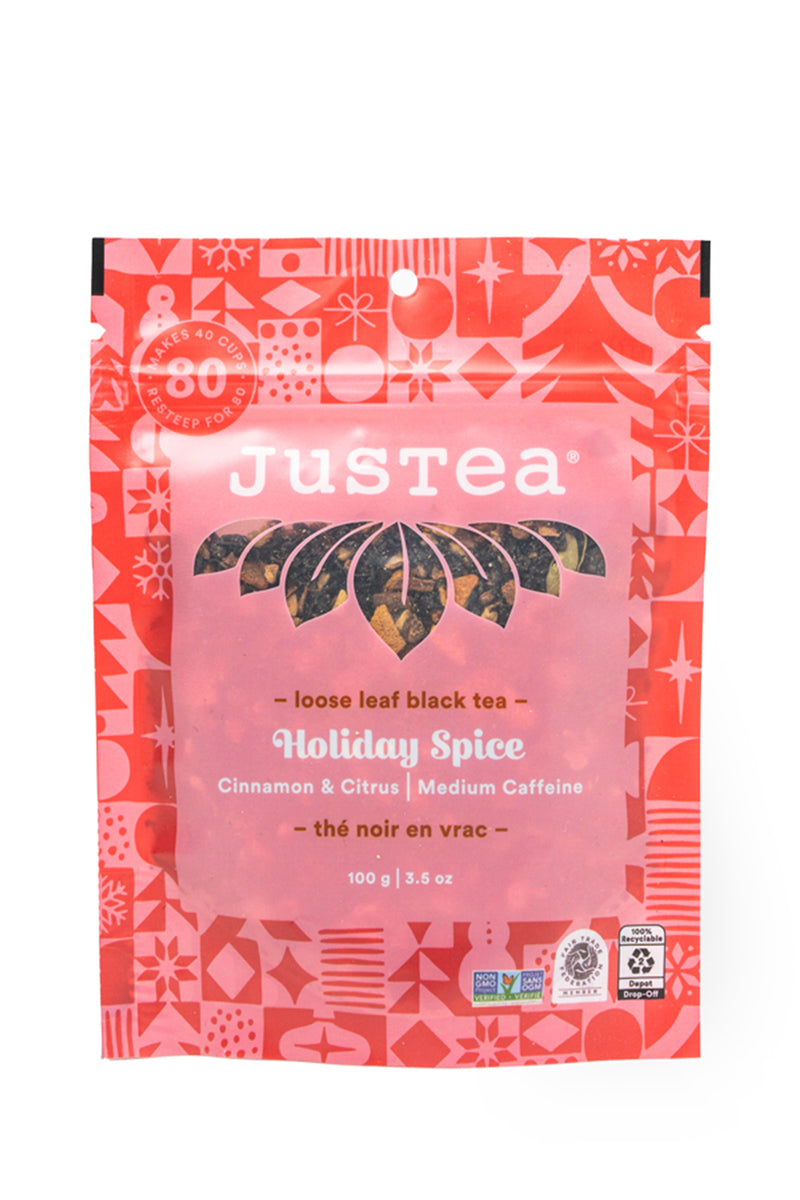 JusTea Holiday Spice Loose Leaf Tea Pouch