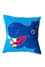 Hand Painted Safari Fun Hippo Pillow Cover