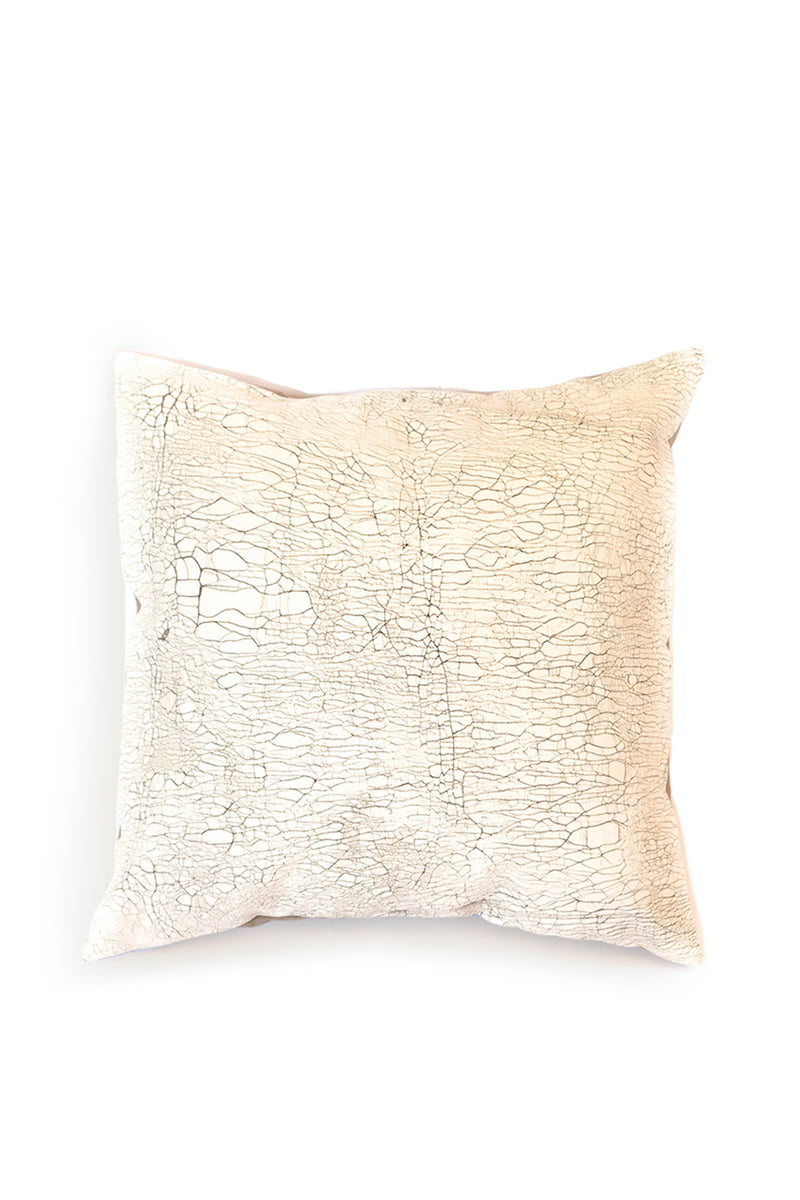 Hand Painted Animal Print Pillow Cover in Elephant Crackle