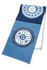 Hand Painted Light Blue & Cobalt African Circles Table Runner