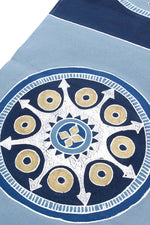 Hand Painted Light Blue & Cobalt African Circles Table Runner