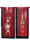 Zambian Warrior & Dancing Woman Table Runner in Red