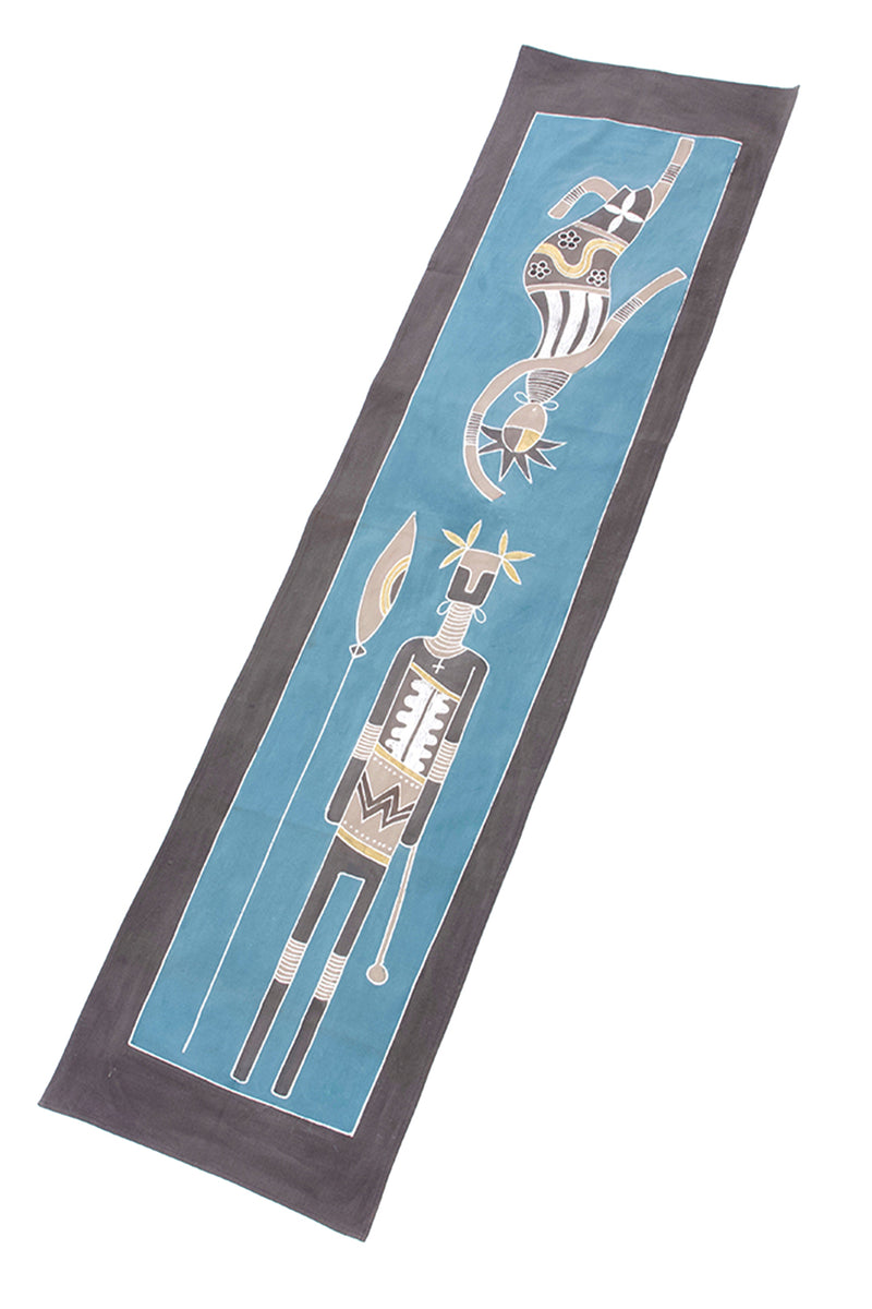 Zambian Warrior & Dancing Woman Table Runner in Sky