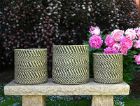 Black & Natural Maila Milulu Reed Basket - Medium