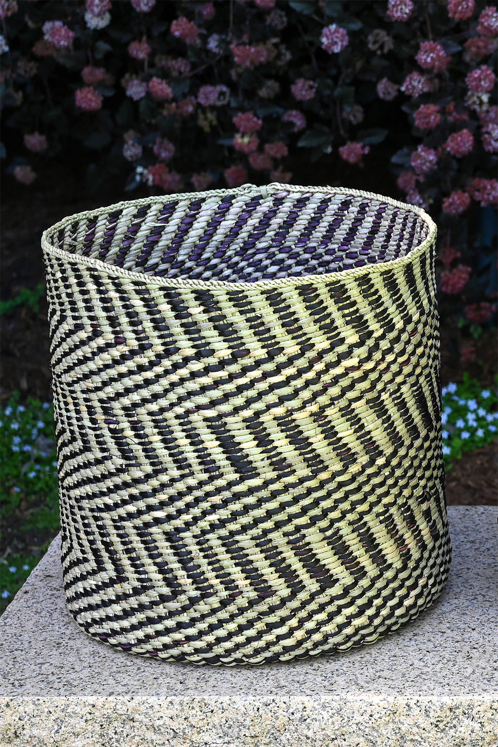 Black & Natural Maila Milulu Reed Baskets TZB10B  Medium
