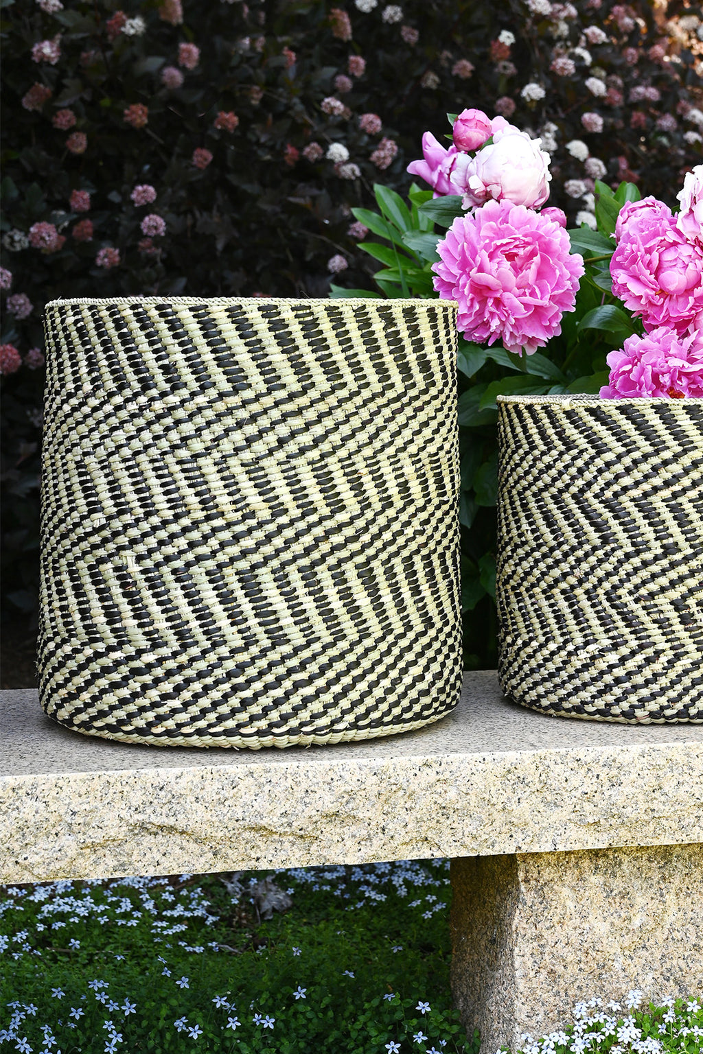 Black & Natural Maila Milulu Reed Baskets TZB10C  Large