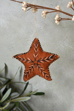 Ugandan Bark Cloth Star Ornament