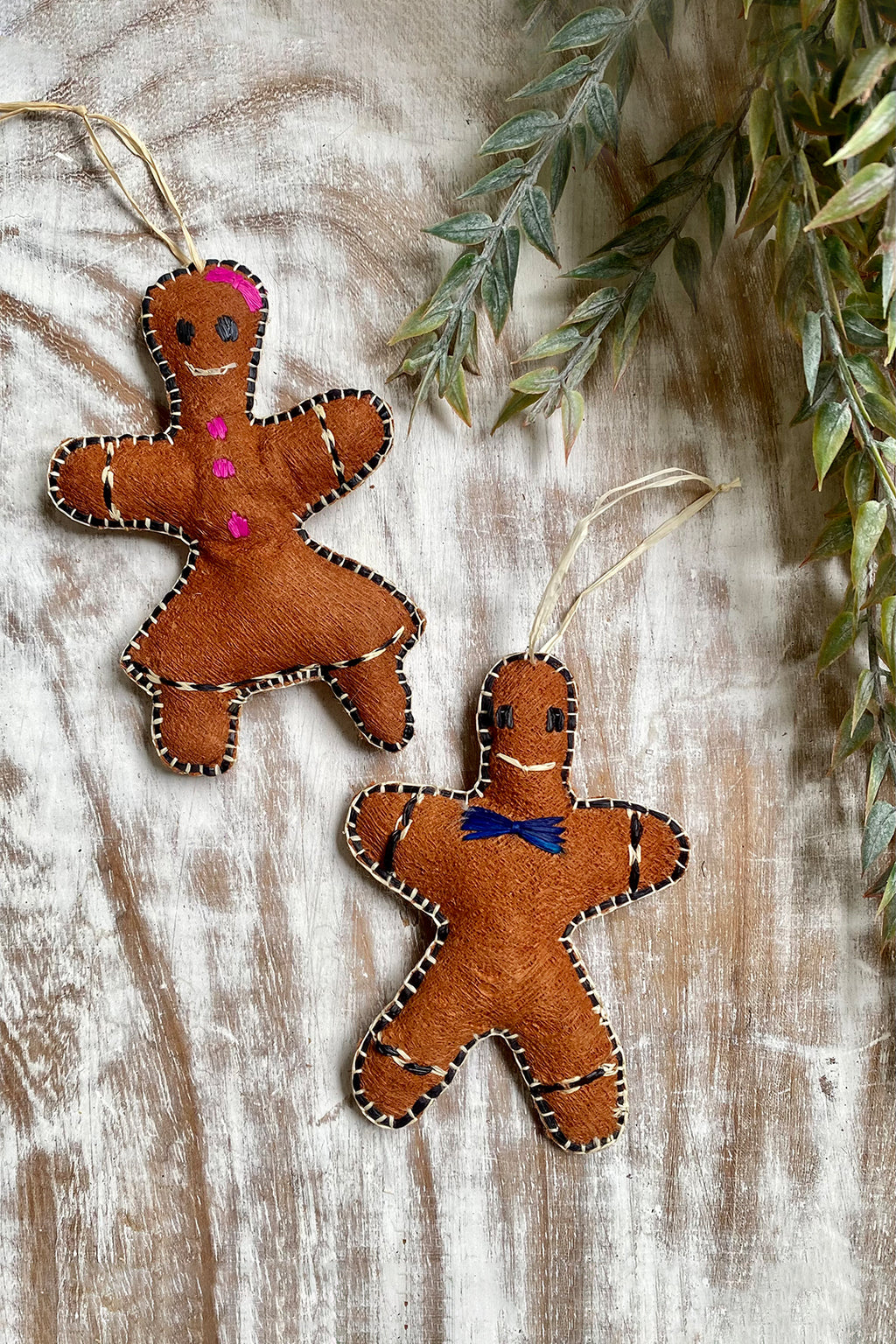 Ugandan Bark Cloth Gingerbread Gal Ornament